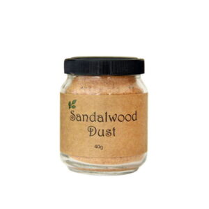 image of a glass jar of sandalwood powder from hairfood who gives the best sandalwood powder price in bangladesh